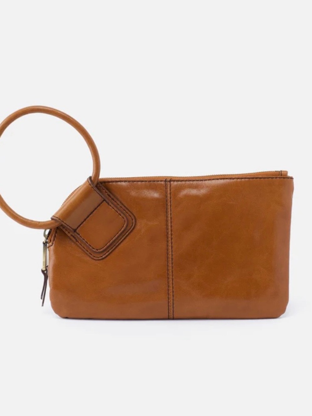 HOBO Sable Leather Wristlet Clutch with Circular Handle